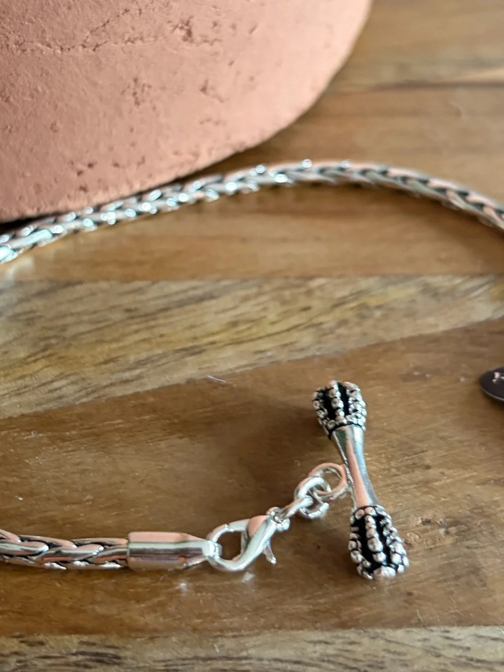 Da Vinci Silver Tone Braided Bracelet for Sliding Charms or Wear Alone Sized